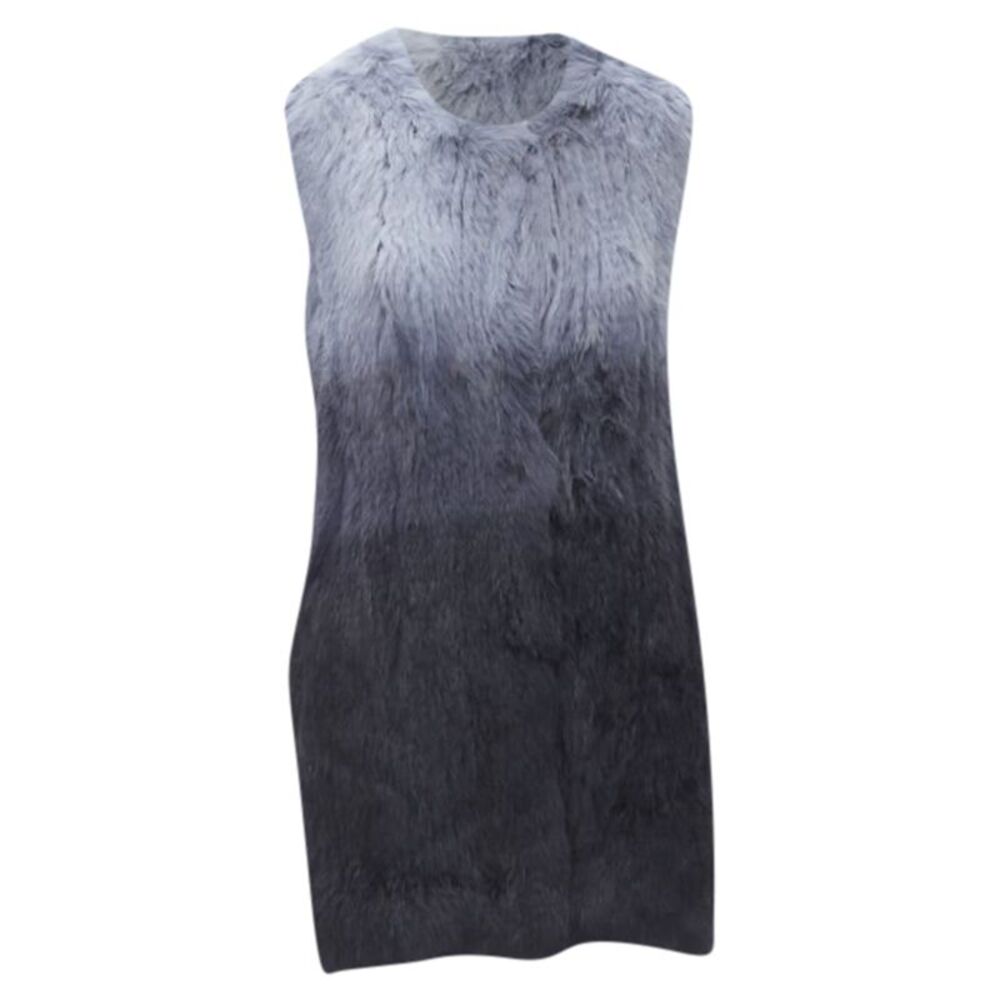Theory rabbit fur gradient fur vest jacket